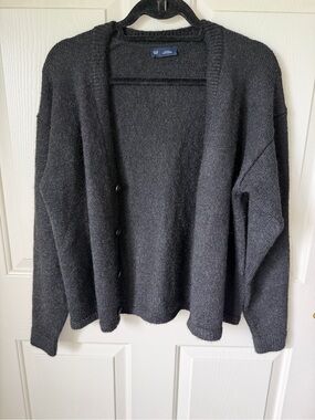 GAP Dark Charcoal Open-Front Knit Cardigan